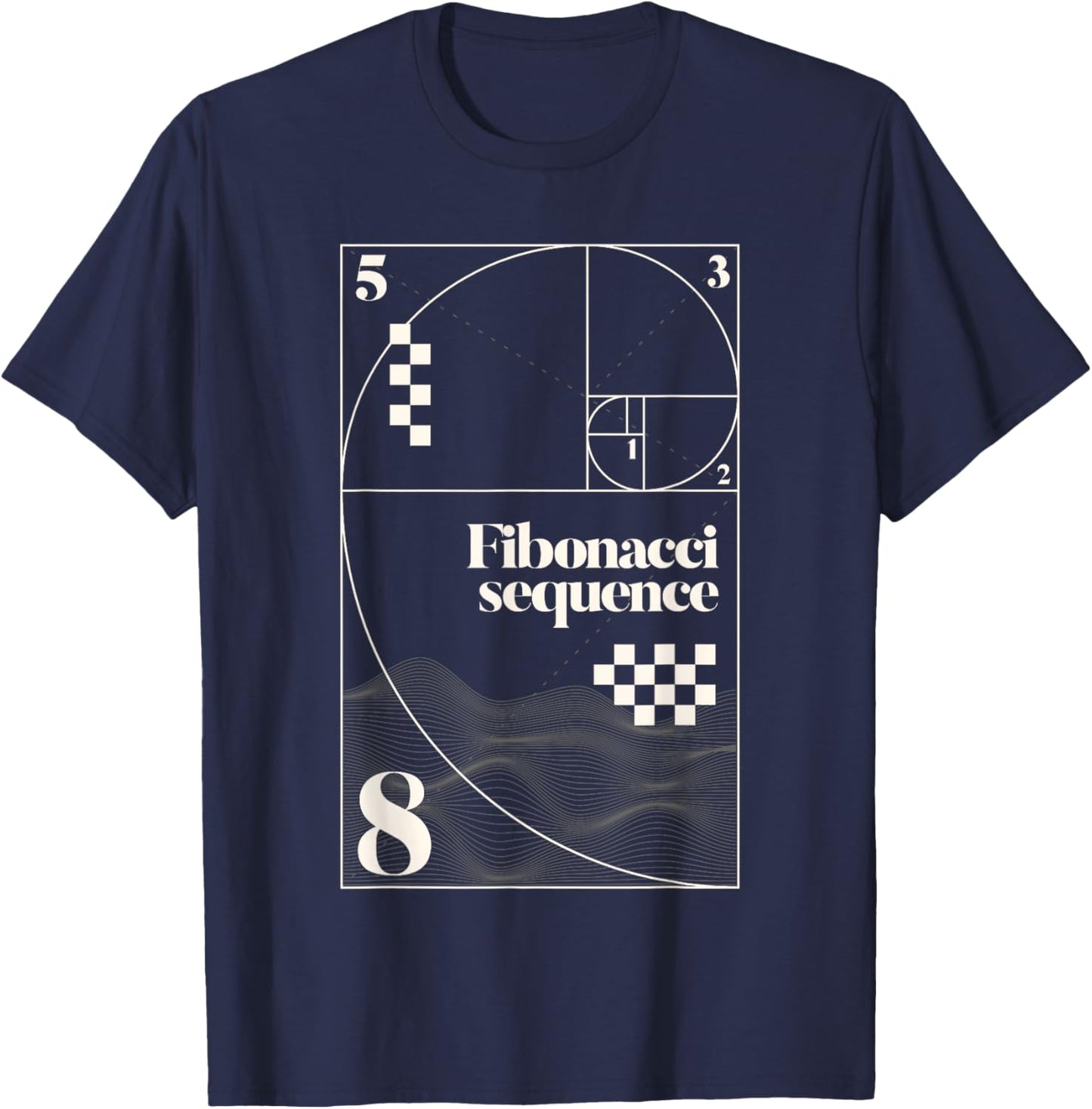 Fibonacci Sequence Golden Ratio Mathematics T-Shirt - T-Shirt | Navy