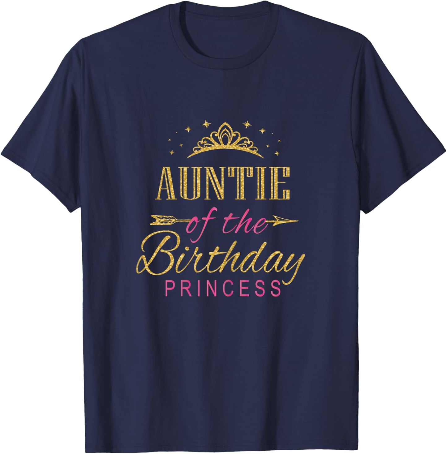 Auntie Of The Birthday Princess Girls Party T-Shirt - T-Shirt | Navy