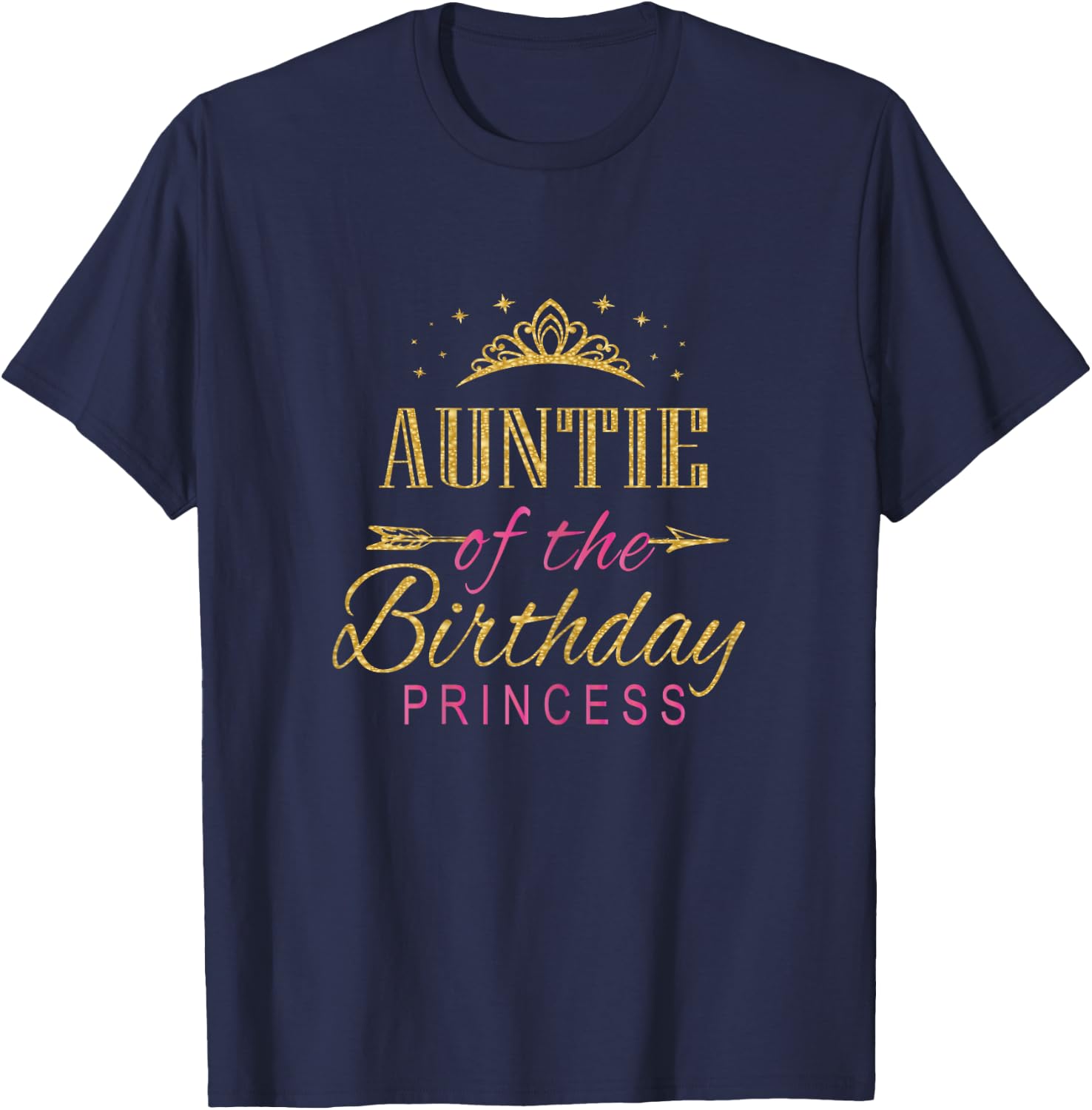 Auntie Of The Birthday Princess Girls Party T-Shirt - T-Shirt | Navy