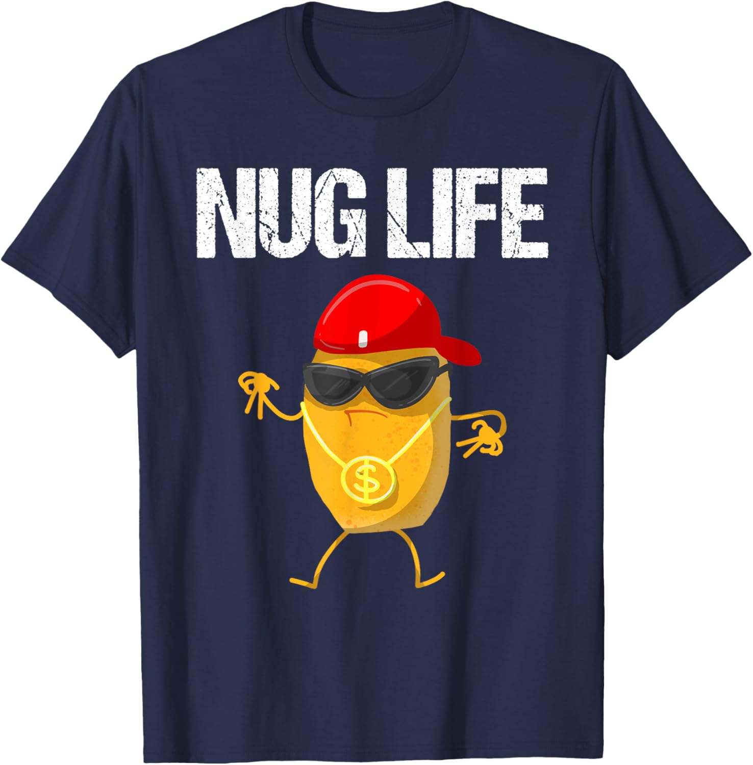 Cool Chicken Nugget Art For Boys Kids Chicken Nugget Lover T-Shirt - T-Shirt | Navy