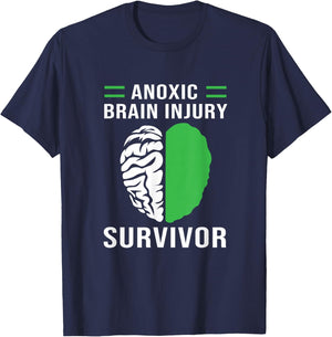Green Human Brain Anoxic Brain Injury T-Shirt - T-Shirt | Navy