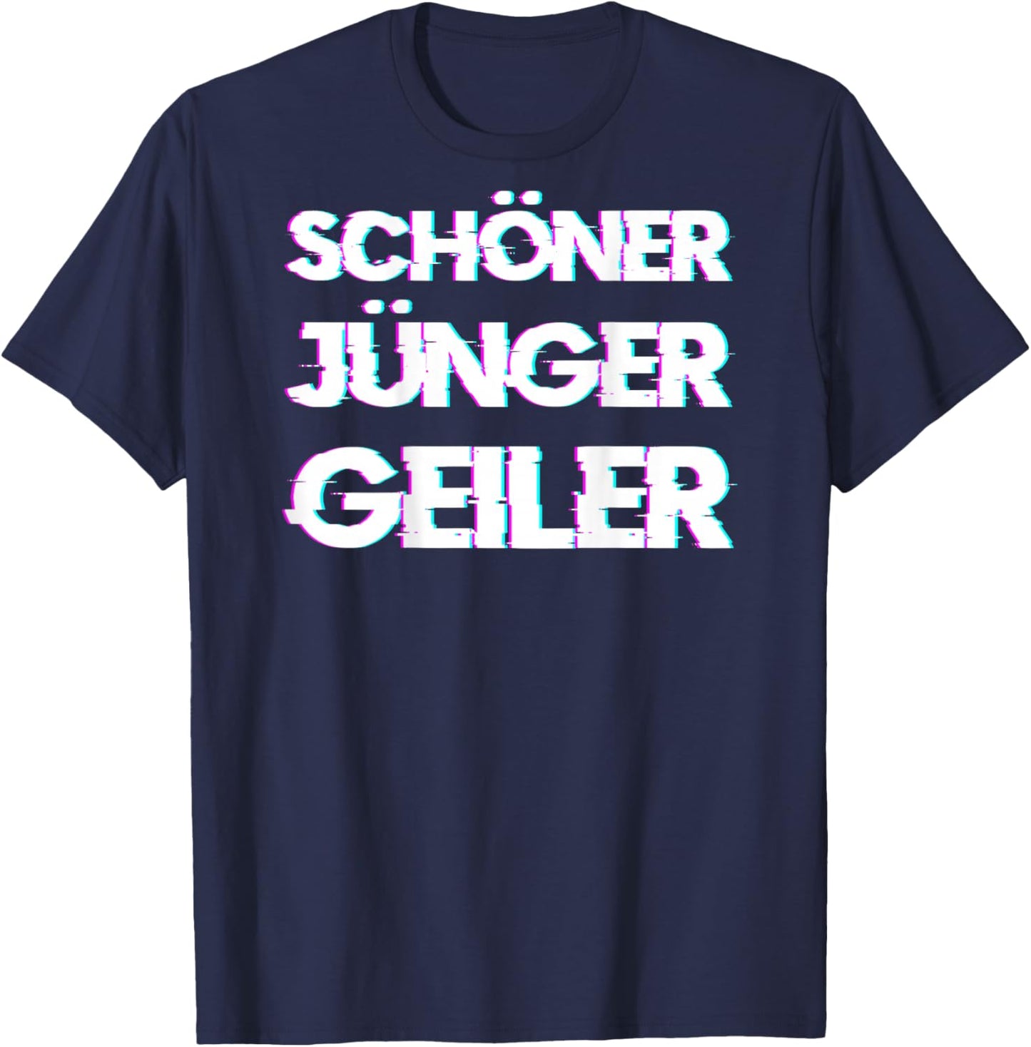 Schöner Jünger Geiler, Backprint Mallorca Malle Party Glitch T-Shirt - T-Shirt | Navy