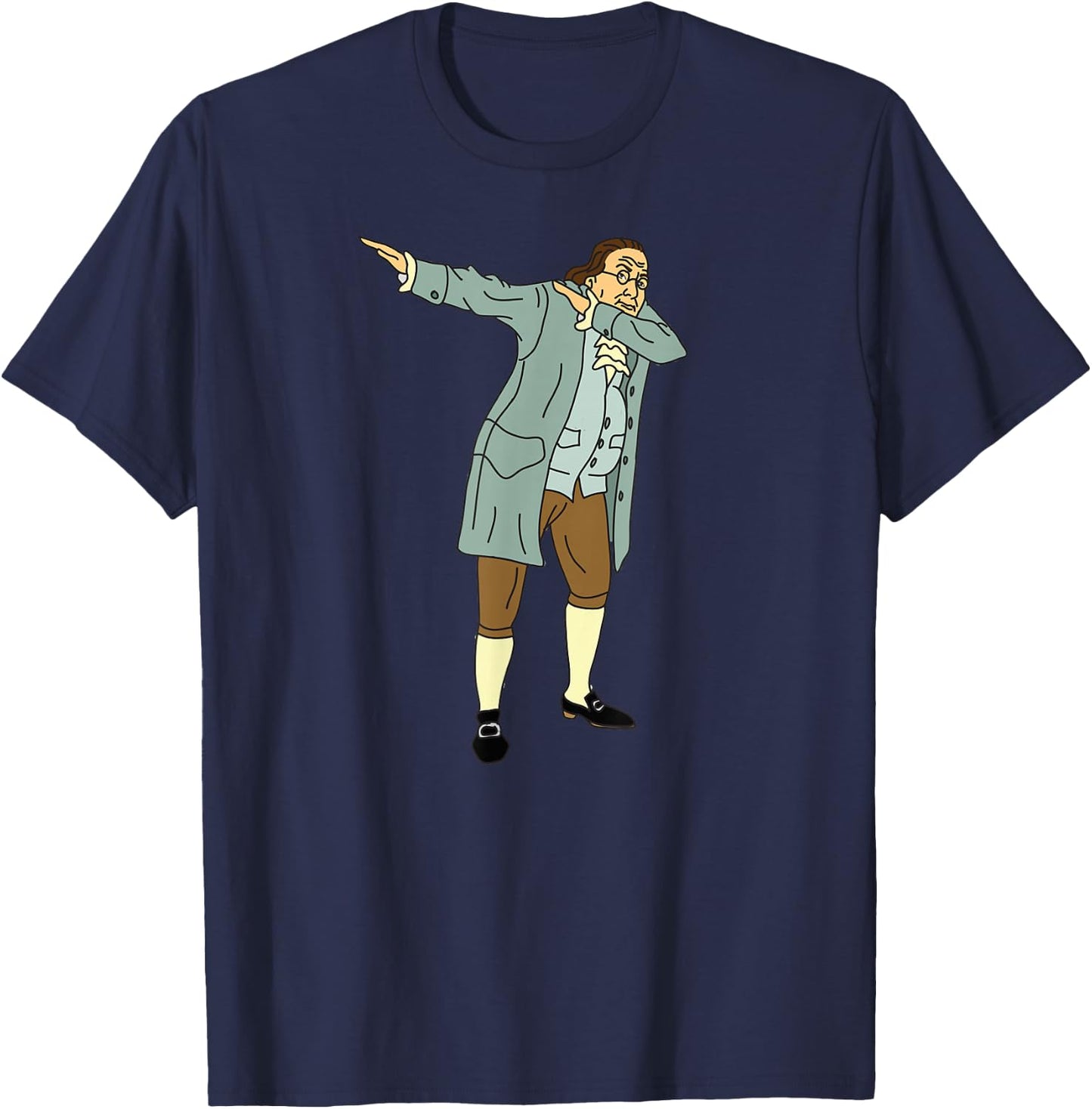 Founding Father 100 Dollar Bill Dabbing Benjamin Franklin T-Shirt - T-Shirt | Navy