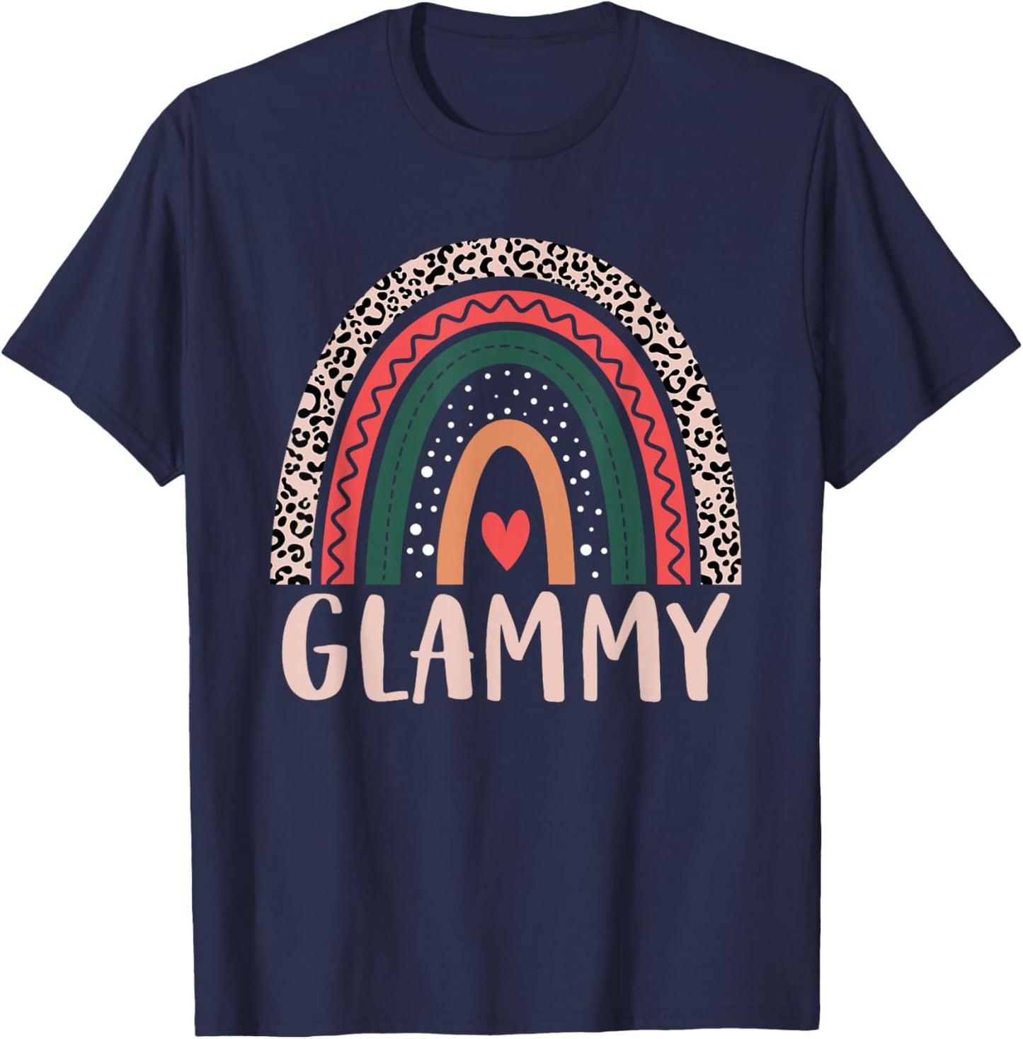 Glammy Rainbow Grandma Grandmother Women Mothers Day Glammy T-Shirt - T-Shirt | Navy