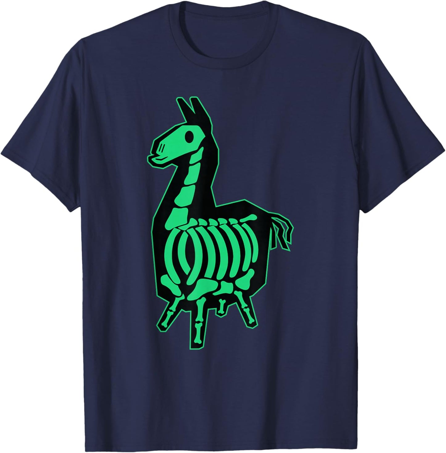 Fortnite Neon Color X-Ray Llama Center Icon T-Shirt - T-Shirt | Navy