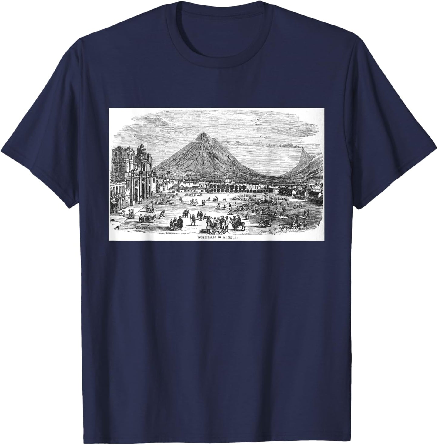 Antigua City Guatemala Vintage T-Shirt - T-Shirt | Navy