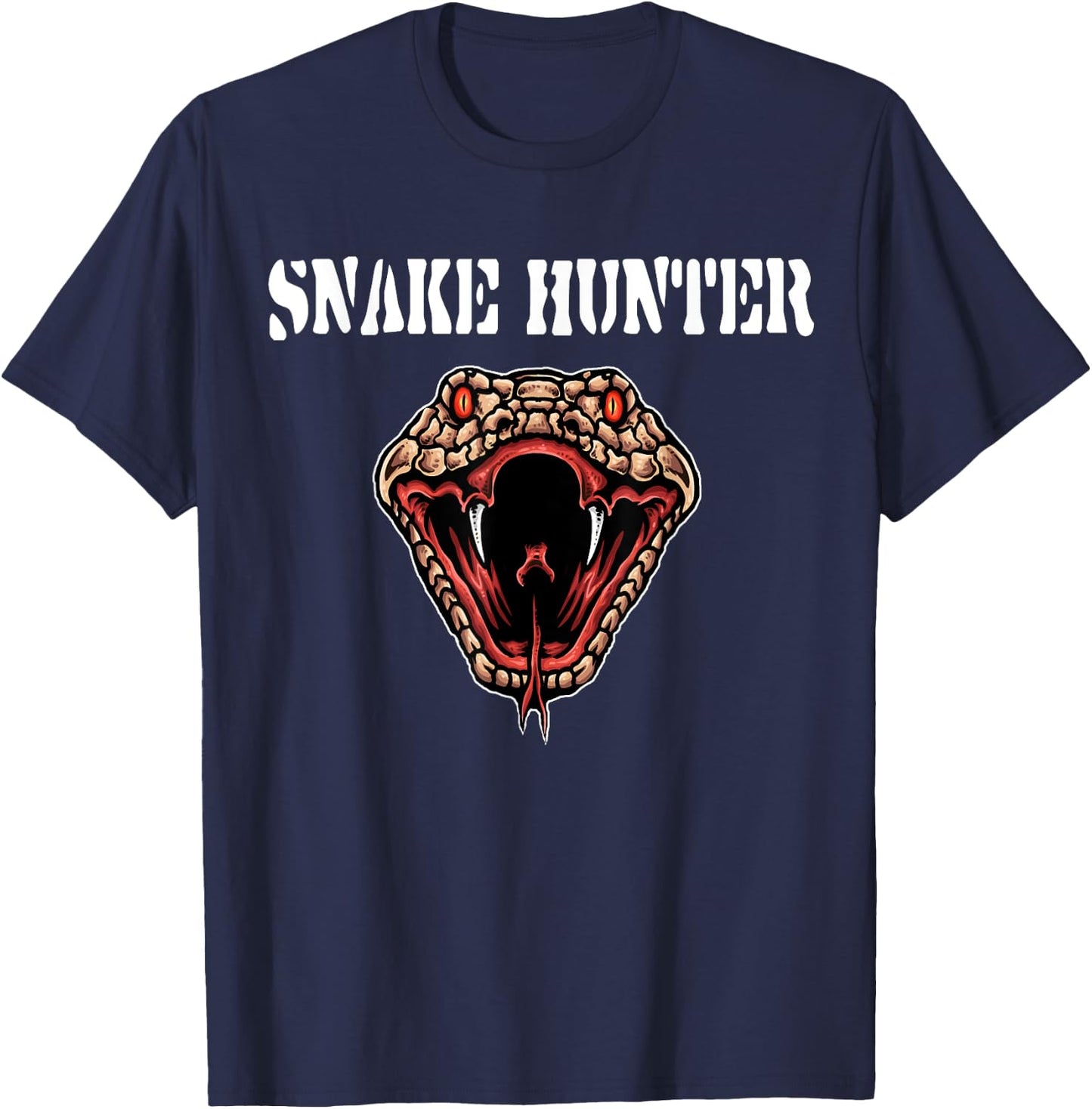 snake hunter,reptile,rattlesnake head,hunting Gift T-Shirt - T-Shirt | Navy