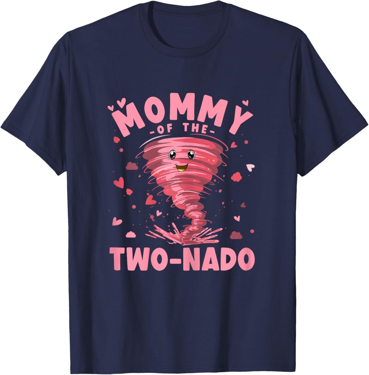Mommy of the Two-Nado | Party 2nd Birthday | Tornado Mom T-Shirt - T-Shirt | Navy