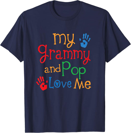 Grammy and Pop Love Me T-Shirt - T-Shirt | Navy