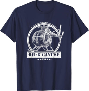 OH-6 "Loach" Cayuse Helicopter T-Shirt - T-Shirt | Navy
