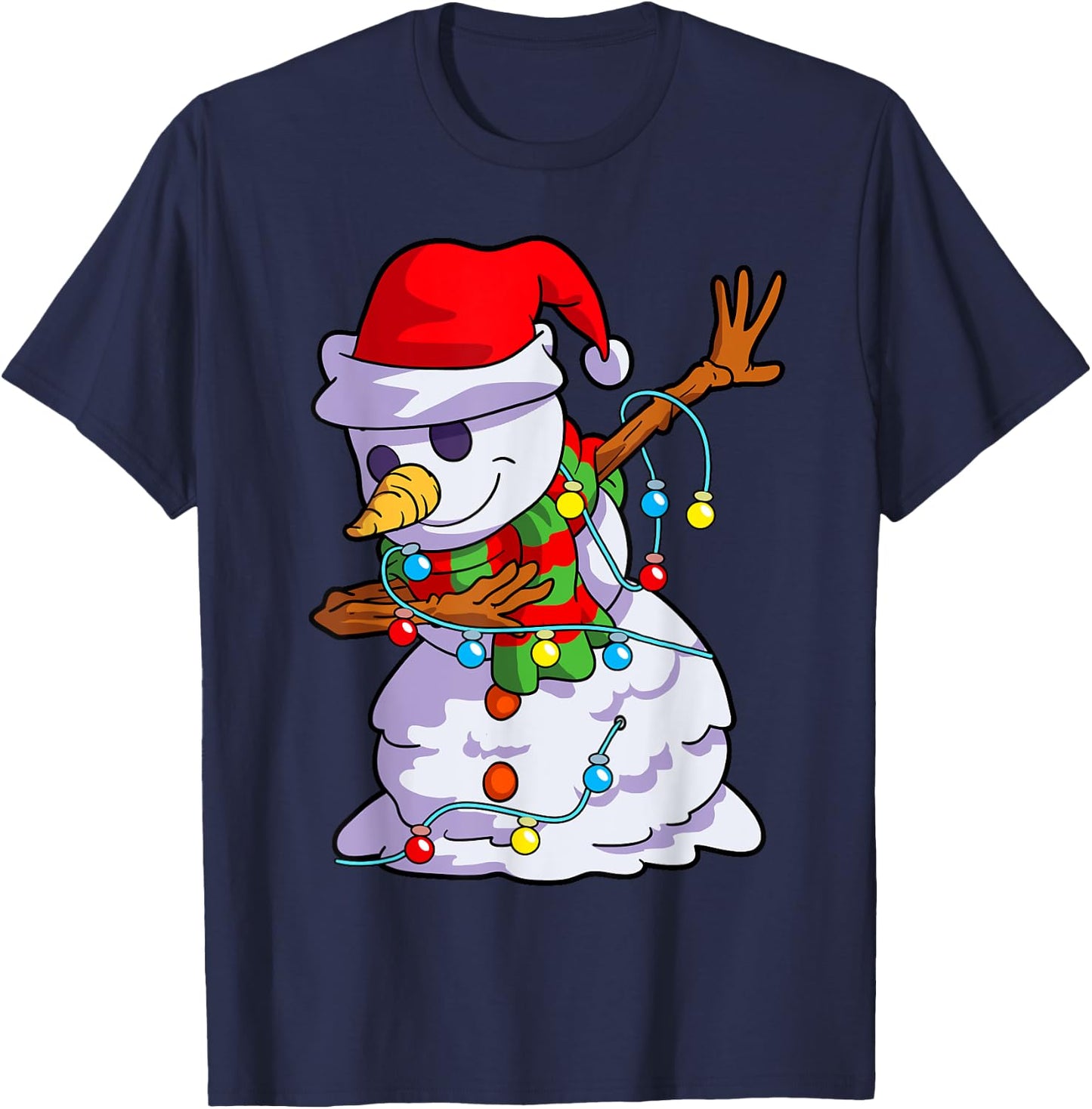 Christmas Dabbing Snowman Kids Girls Boys Matching Family T-Shirt - T-Shirt | Navy