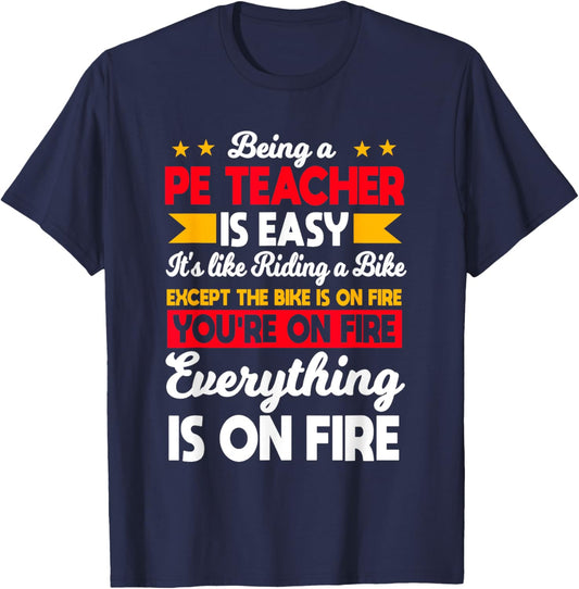 PE Teacher Physical Education Activity Instructor Gym Coach Women T-Shirt - T-Shirt | Navy
