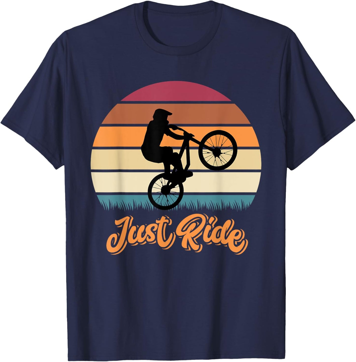 Just Ride MTB Mountain Bike Gifts For Mountain Biking T-Shirt - T-Shirt | Navy
