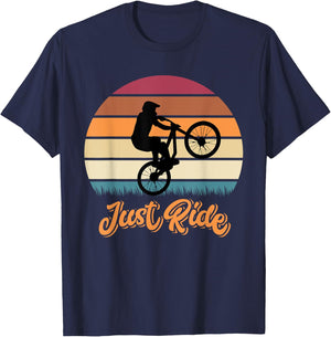 Just Ride MTB Mountain Bike Gifts For Mountain Biking T-Shirt - T-Shirt | Navy