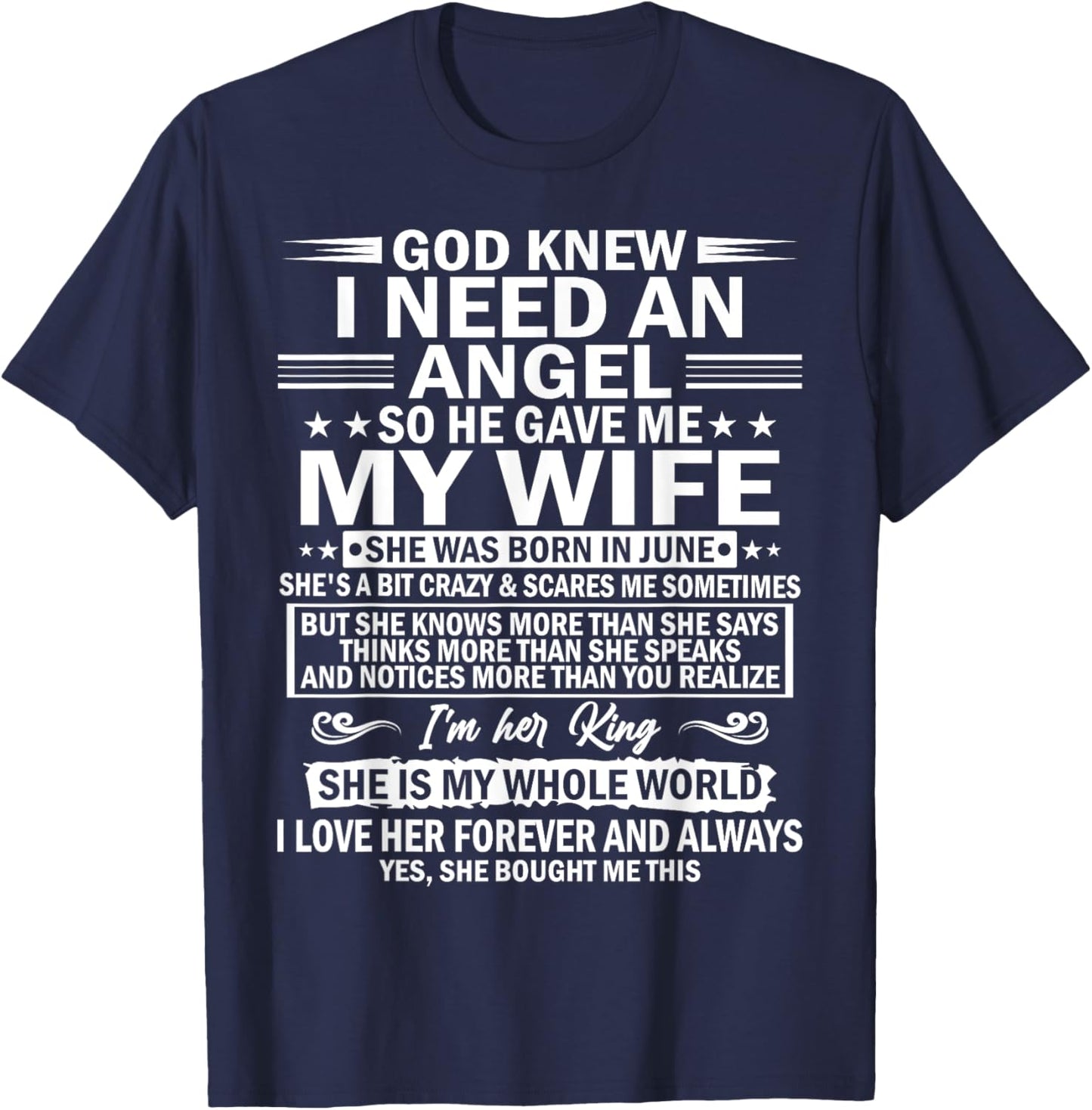 He Gave Me My Wife She Was Born In June T-Shirt - T-Shirt | Navy
