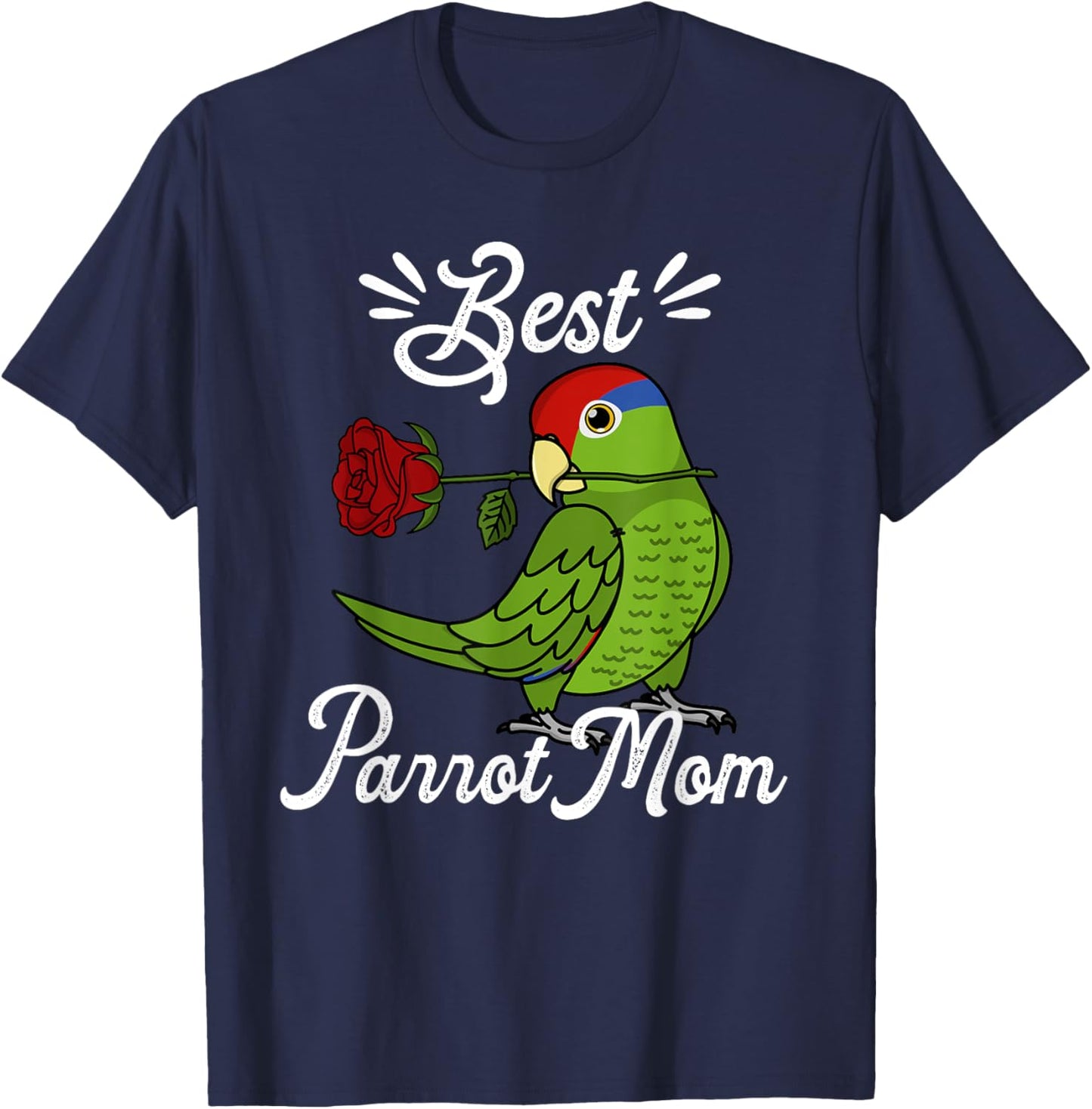 Best Parrot Mom I Mexican Red-headed Amazon T-Shirt - T-Shirt | Navy