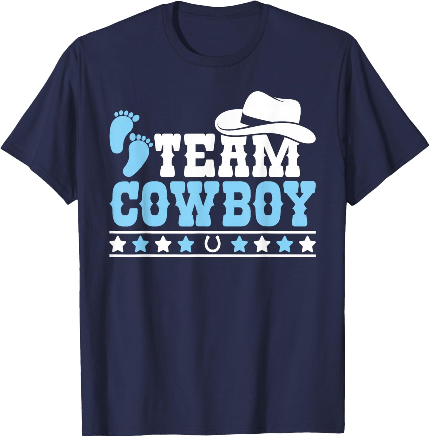 Team Cowboy Baby Gender Reveal Outfit Team Boy Gender Reveal T-Shirt - T-Shirt | Navy