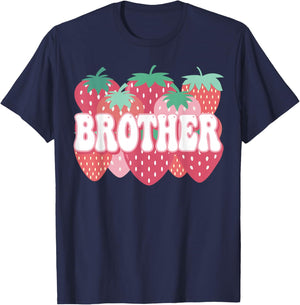 Brother Of The Berry First Birthday Strawberry Family Party T-Shirt - T-Shirt | Navy