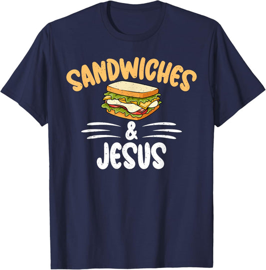 Sandwiches and Jesus Sandwich T-Shirt - T-Shirt | Navy