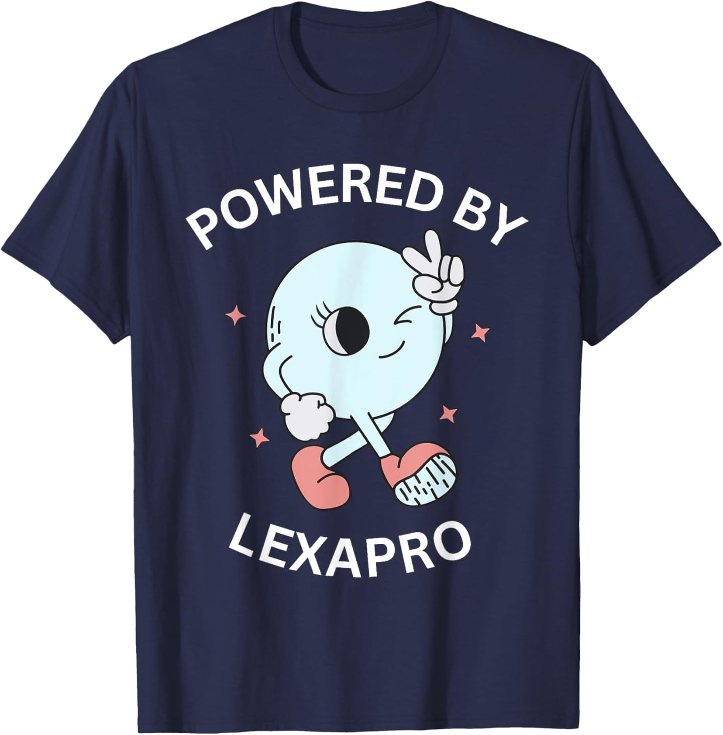 Powered By Lexapro T-Shirt - T-Shirt | Navy