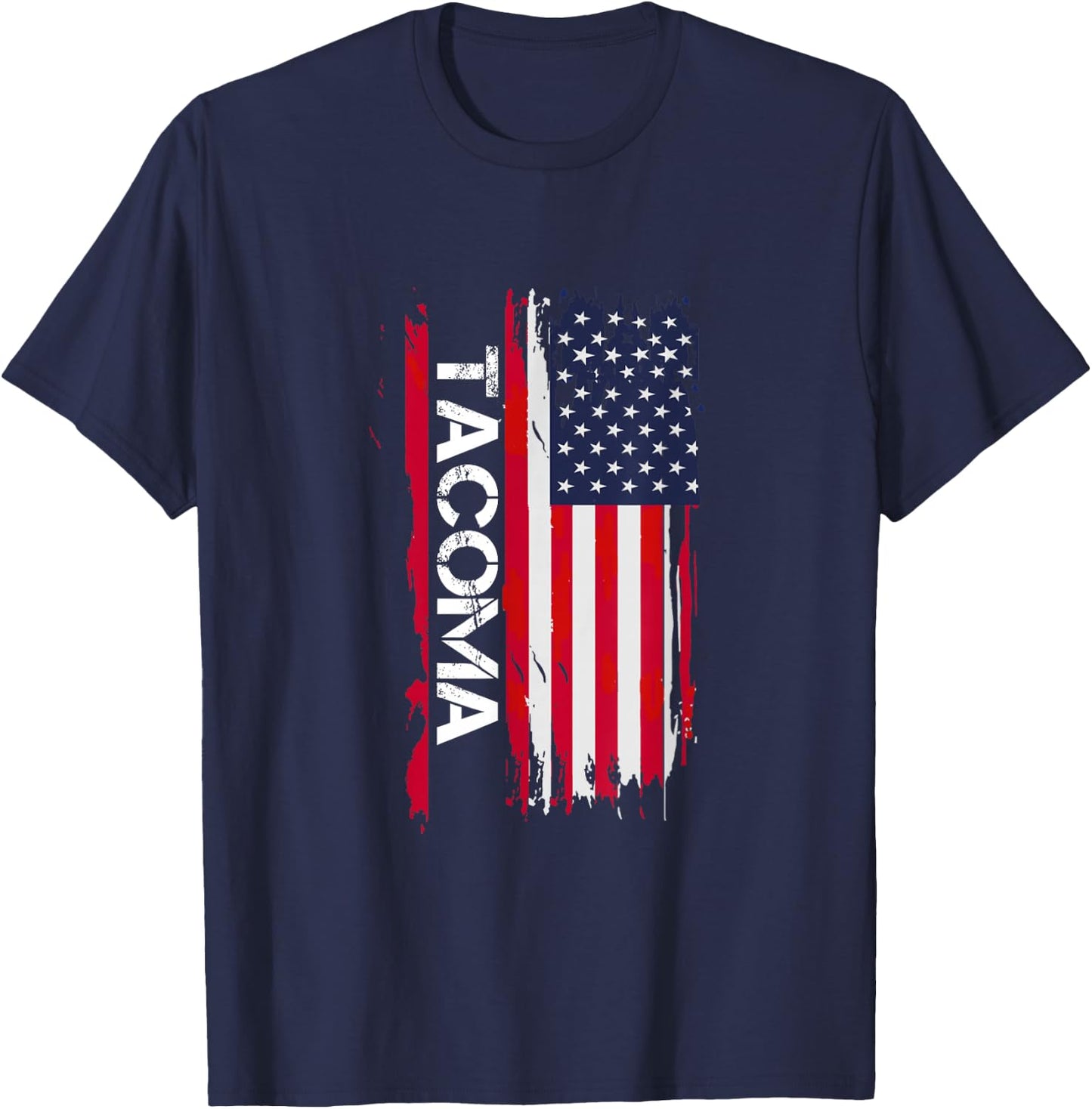 Tacoma City USA Flag Tacoma Men's And Women's I Love The City Of Tacoma Black -Adults Small Classic Fit T-Shirt - T-Shirt | Navy