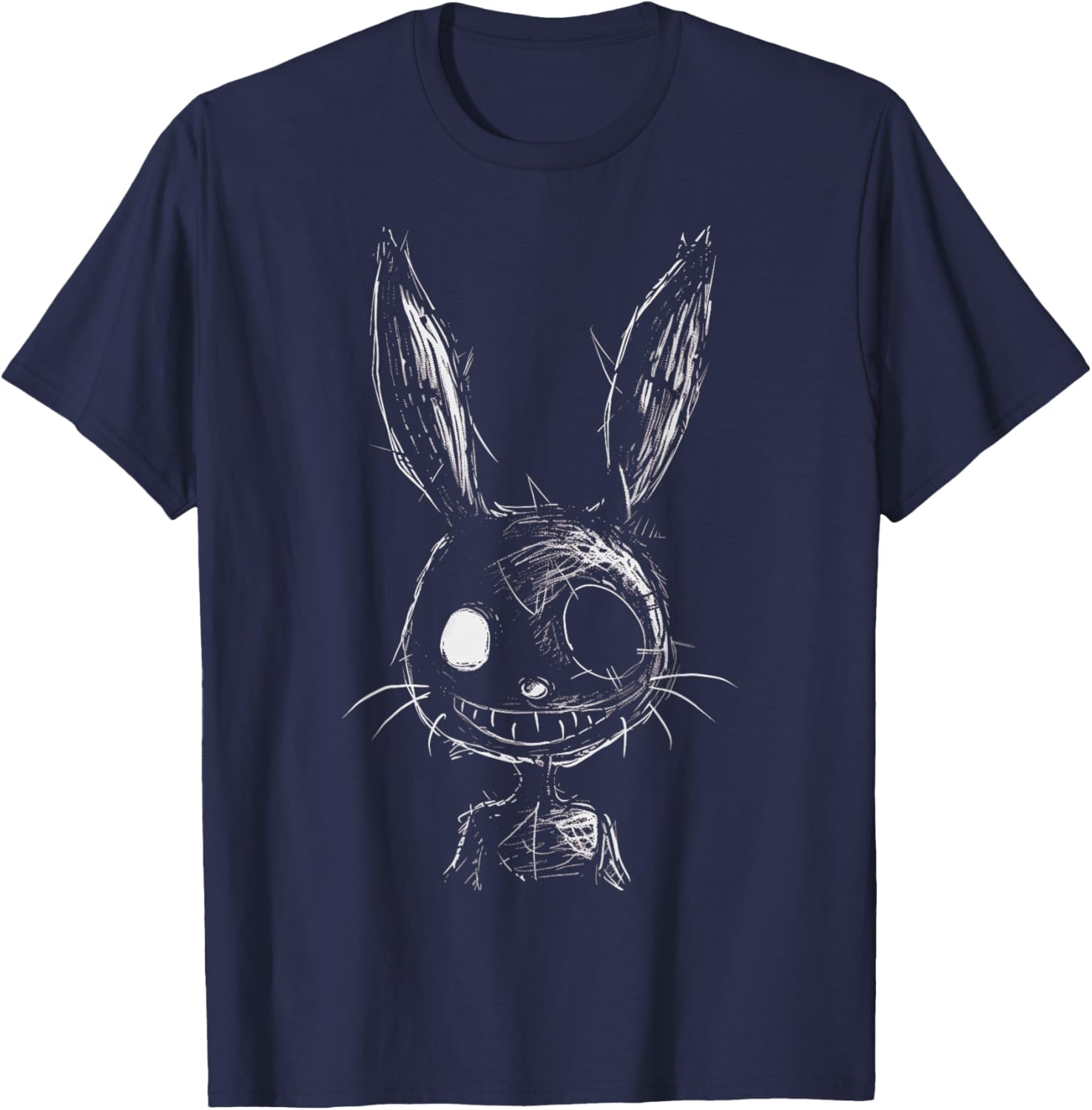 Creepy Evil Bunny Rabbit Goth Alt Grunge Horror Aesthetic , Small T-Shirt - T-Shirt | Navy