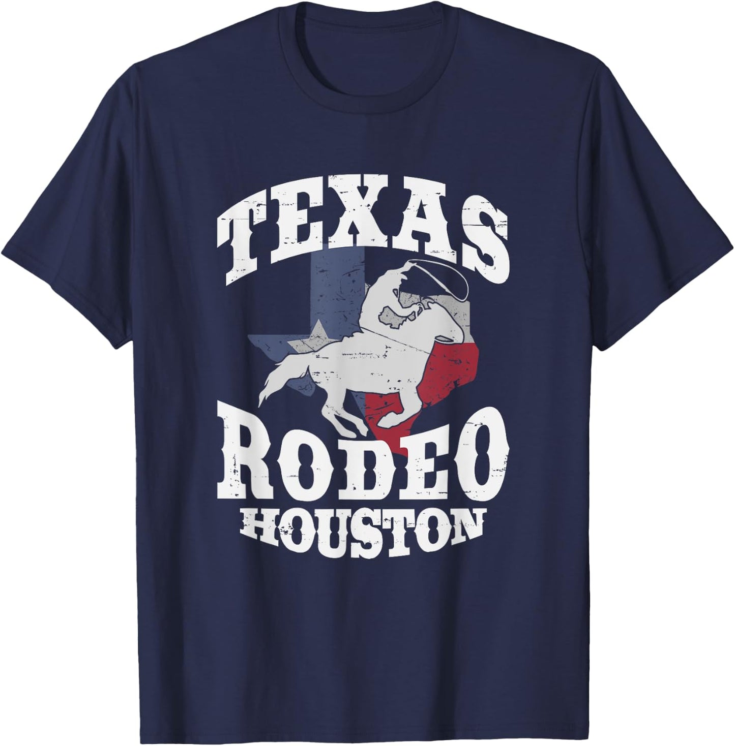 Houston Texas Rodeo Vintage Western Retro Cowboy Gift Men T-Shirt - T-Shirt | Navy