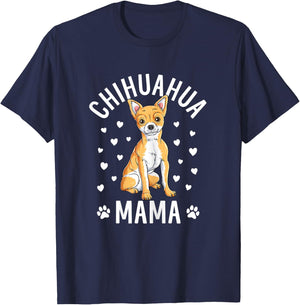 Chihuahua Mama Cute Dog Mom Puppy Women Girls T-Shirt - T-Shirt | Navy