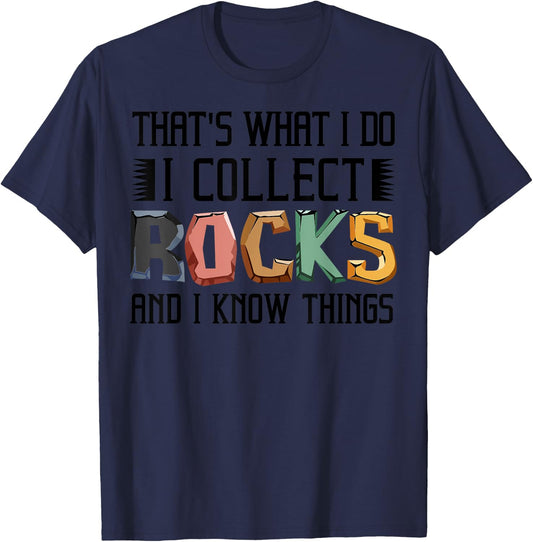 Funny Geology Gift Men Women Cool Rock Collecting Geologist T-Shirt - T-Shirt | Navy