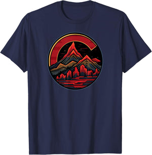 Red Rocks Amphitheater - Colorado State Flag T-Shirt - T-Shirt | Navy