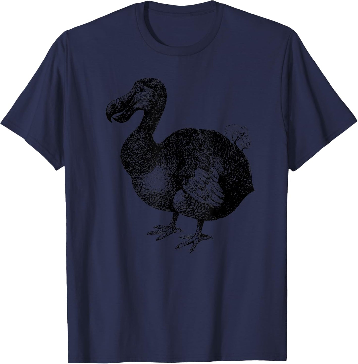 Dodo Bird Bird Ornithology Black Line Drawing Shirt T-Shirt - T-Shirt | Navy