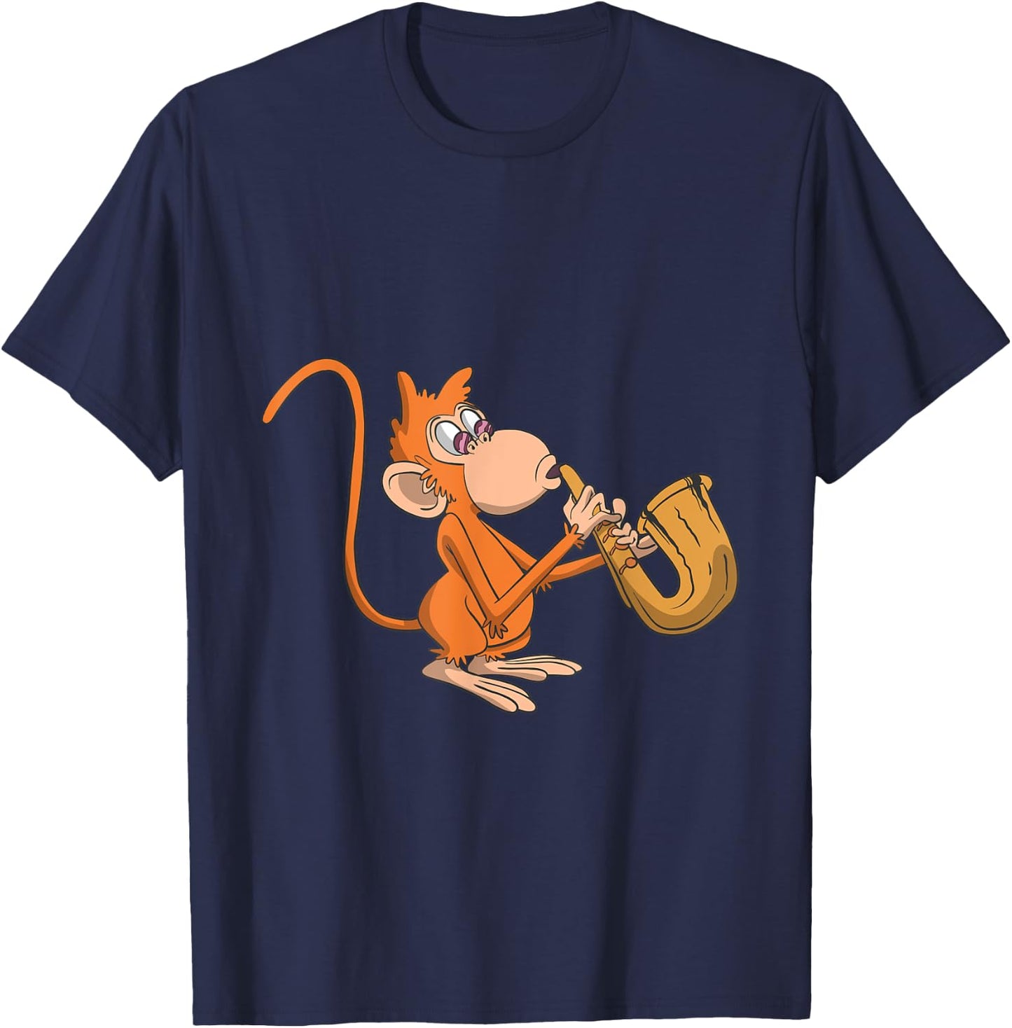 Monkey Plays The Saxophone T-Shirt - T-Shirt | Navy