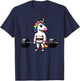 Muscle Gym Unicorn Bodybuilder Nerd Weightlifting Funny T-Shirt - T-Shirt | Navy