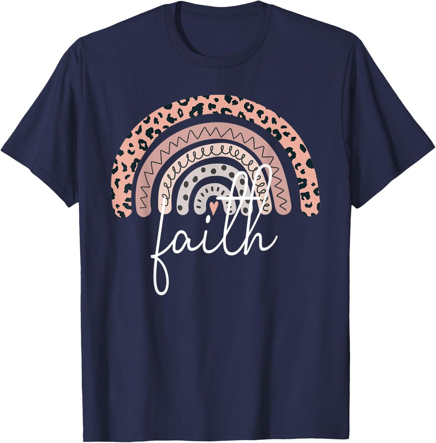 faith Name Personalized Cute Women Rainbow Appreciation T-Shirt - T-Shirt | Navy
