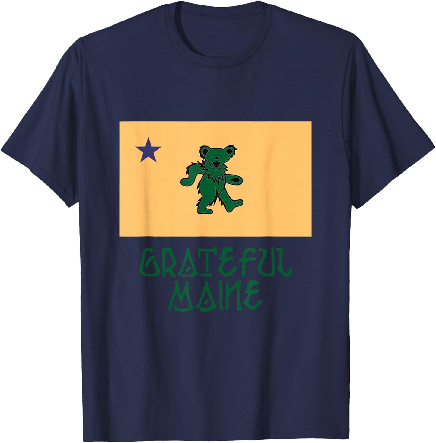 Grateful Maine 1901 Flag T-Shirt - T-Shirt | Navy