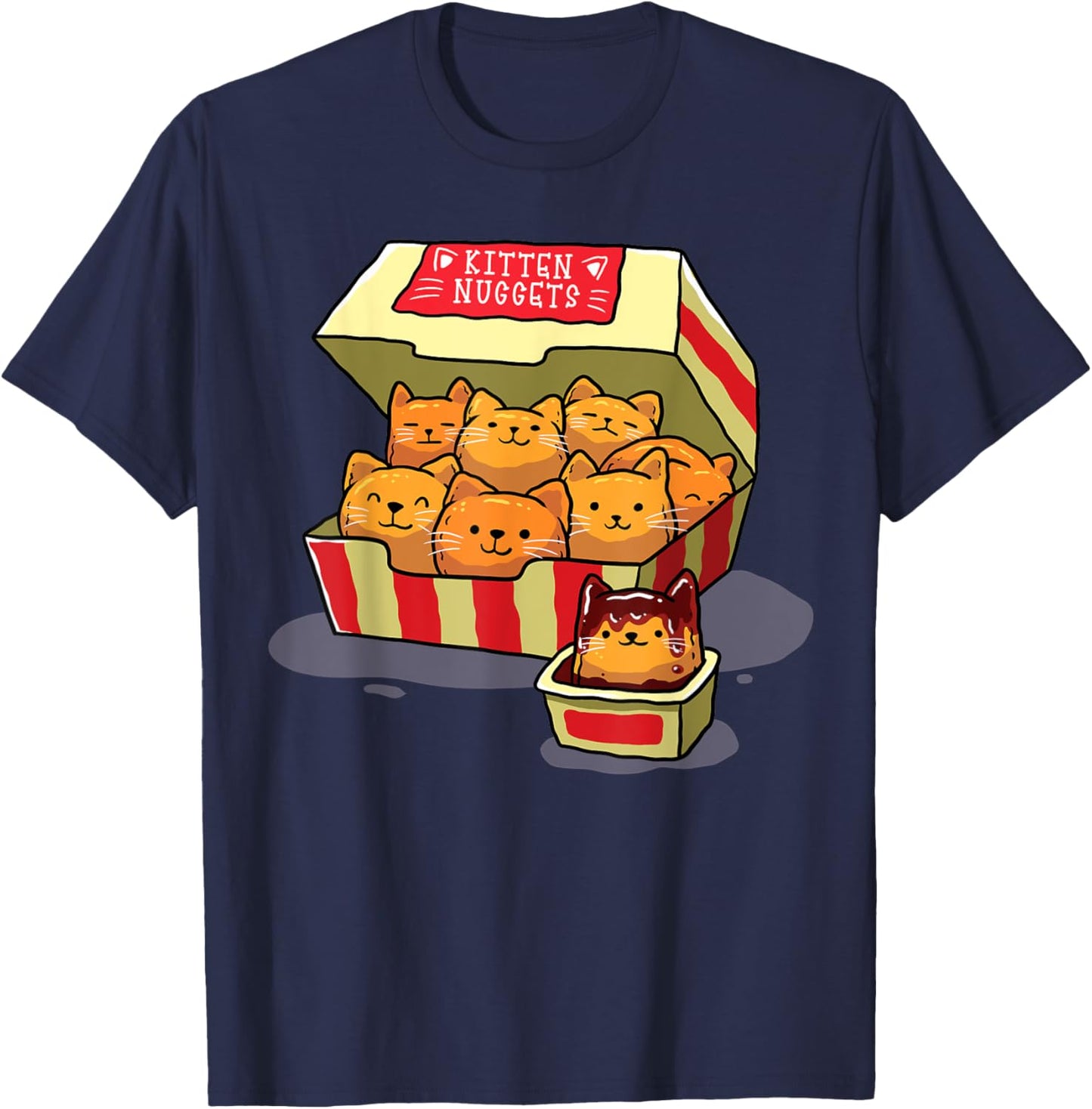 InGENIUS Funny Cat Owner Shirts & Gifts Kitten Nuggets Food Pun Cat Lover Gift Chicken Nuggets -Adults Black Small T-Shirt - T-Shirt | Navy