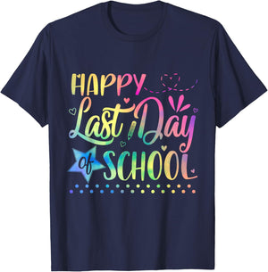 Last Day of School Teacher Student Graduation 2025 Tie Dye T-Shirt - T-Shirt | Navy