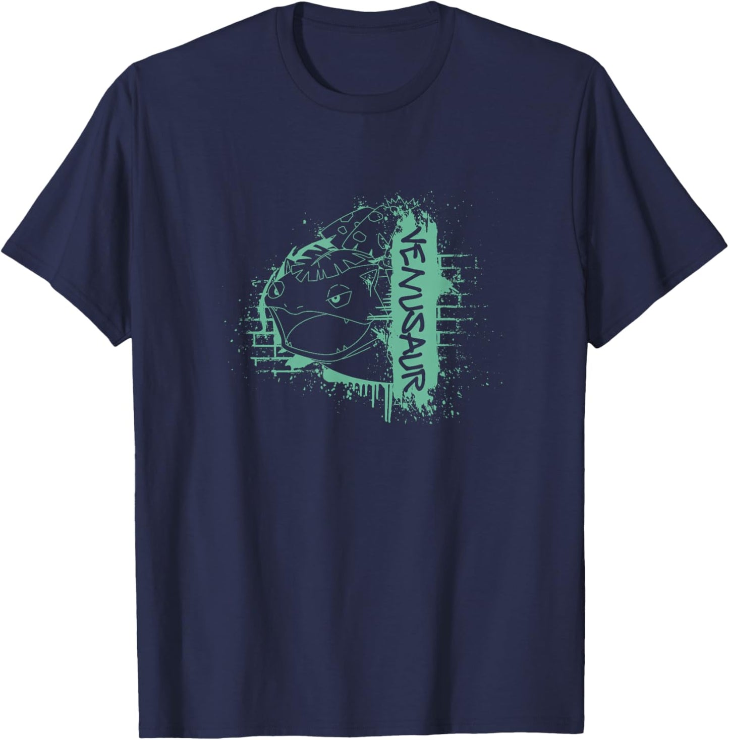 Pokémon Venusaur Final Form Graffiti Brick Line Art T-Shirt - T-Shirt | Navy