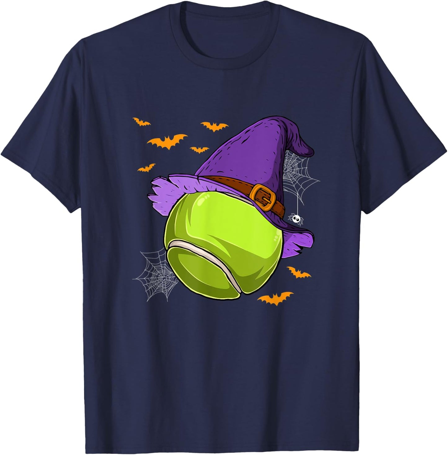 Tennis Ball Witch Hat Pumpkin Spooky Halloween Costume T-Shirt - T-Shirt | Navy