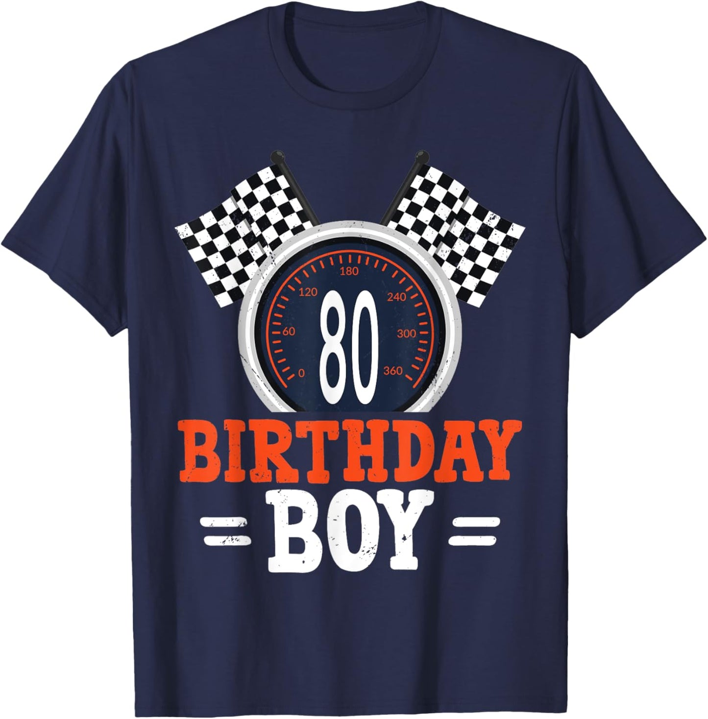 Race Car 80th Birthday Racing Car Driver 80 Year Old Funny T-Shirt - T-Shirt | Navy