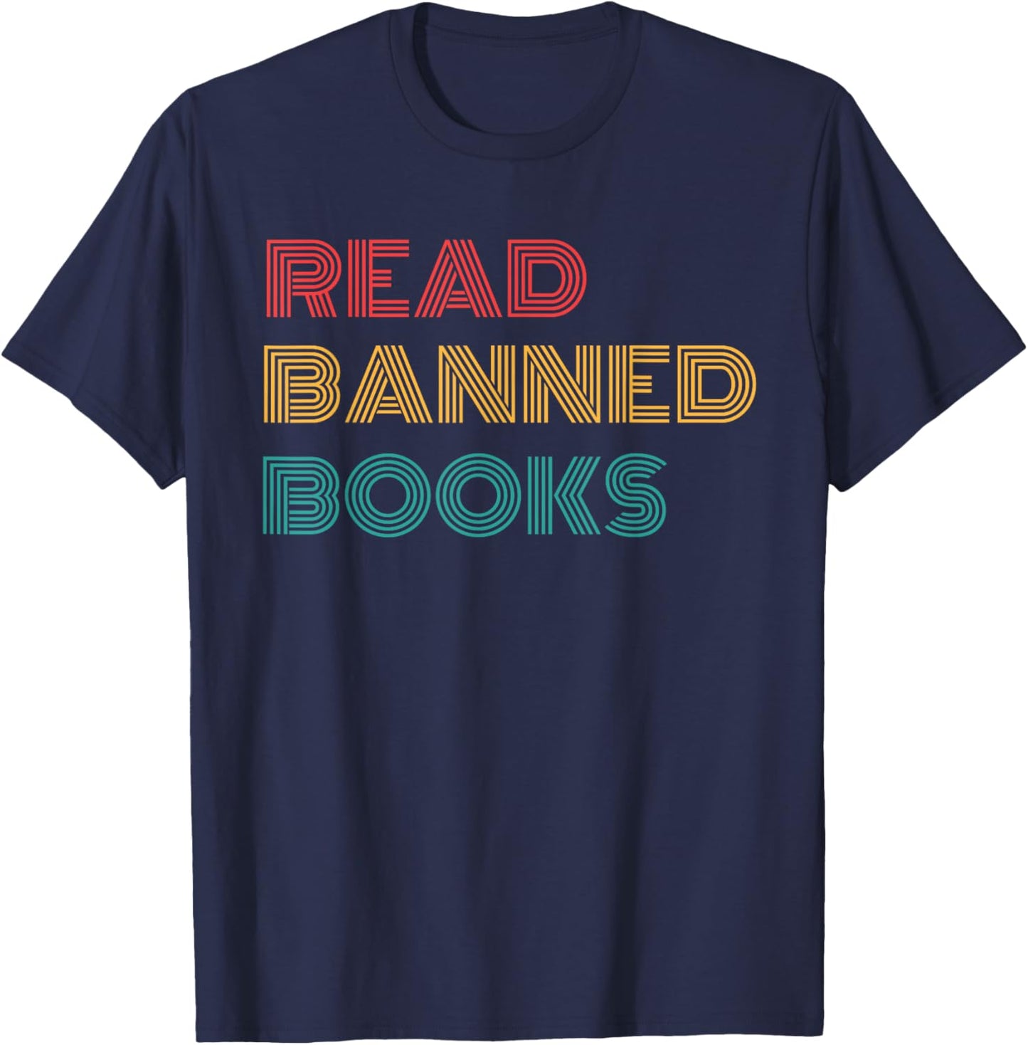 Retro Vintage Read Banned Books T-Shirt - T-Shirt | Navy