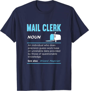 Postal Service Mail Carrier Postman Mail Delivery Post Office Job Funny Mail Clerk Definition Postal Worker T-Shirt - T-Shirt | Navy