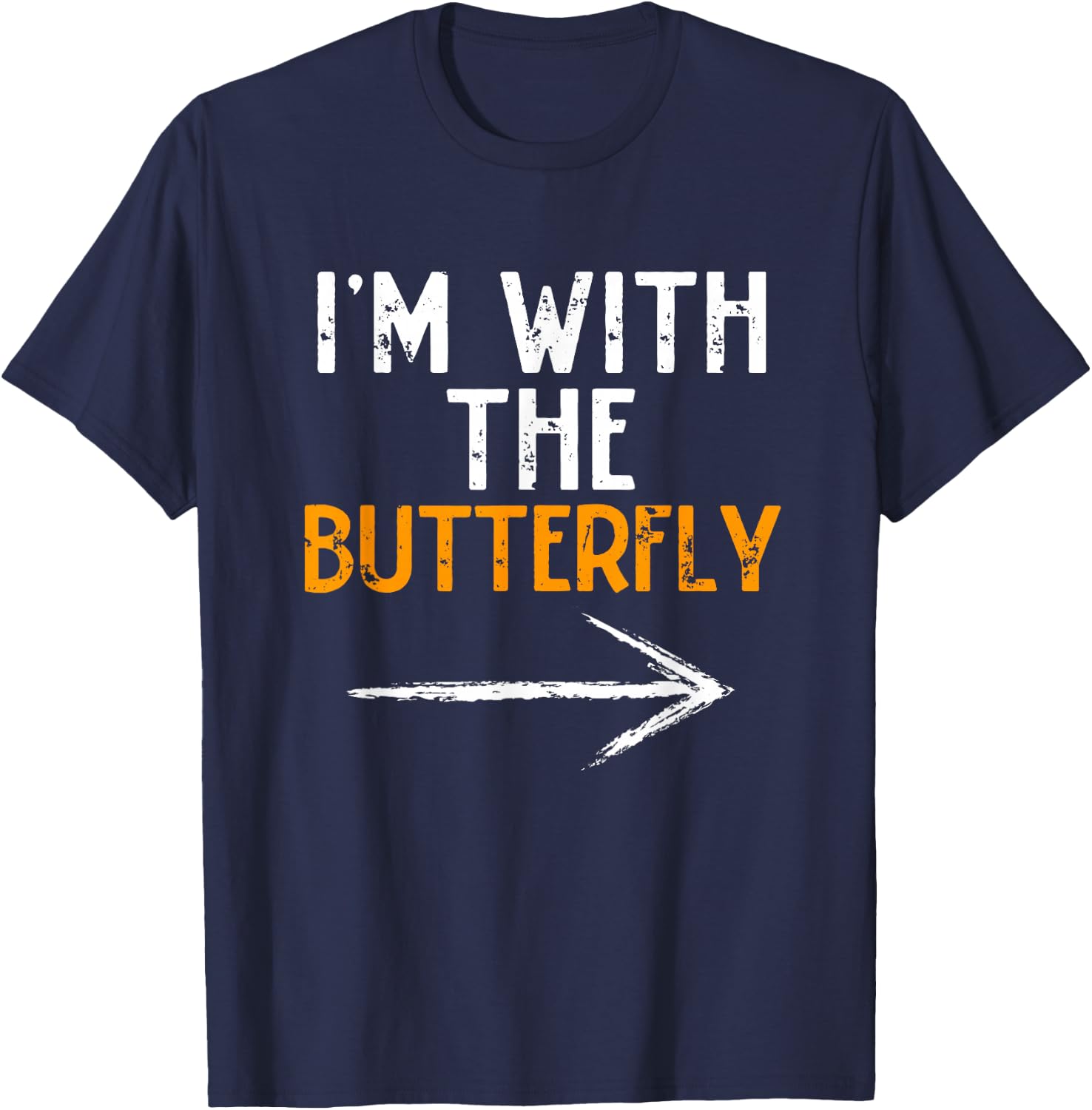 I’m With The Butterfly Halloween Matching Costume Butter-Fly T-Shirt - T-Shirt | Navy