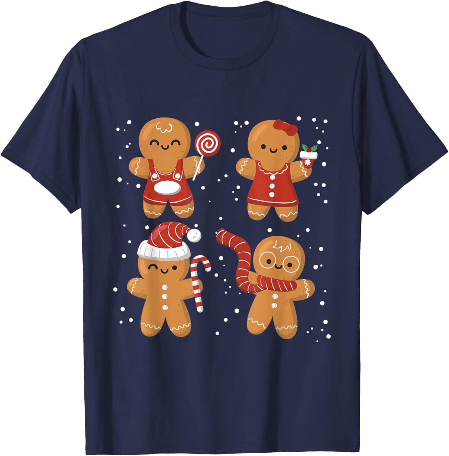 Gingerbread Man Cookie Cookie Funny Food Christmas T-Shirt - T-Shirt | Navy