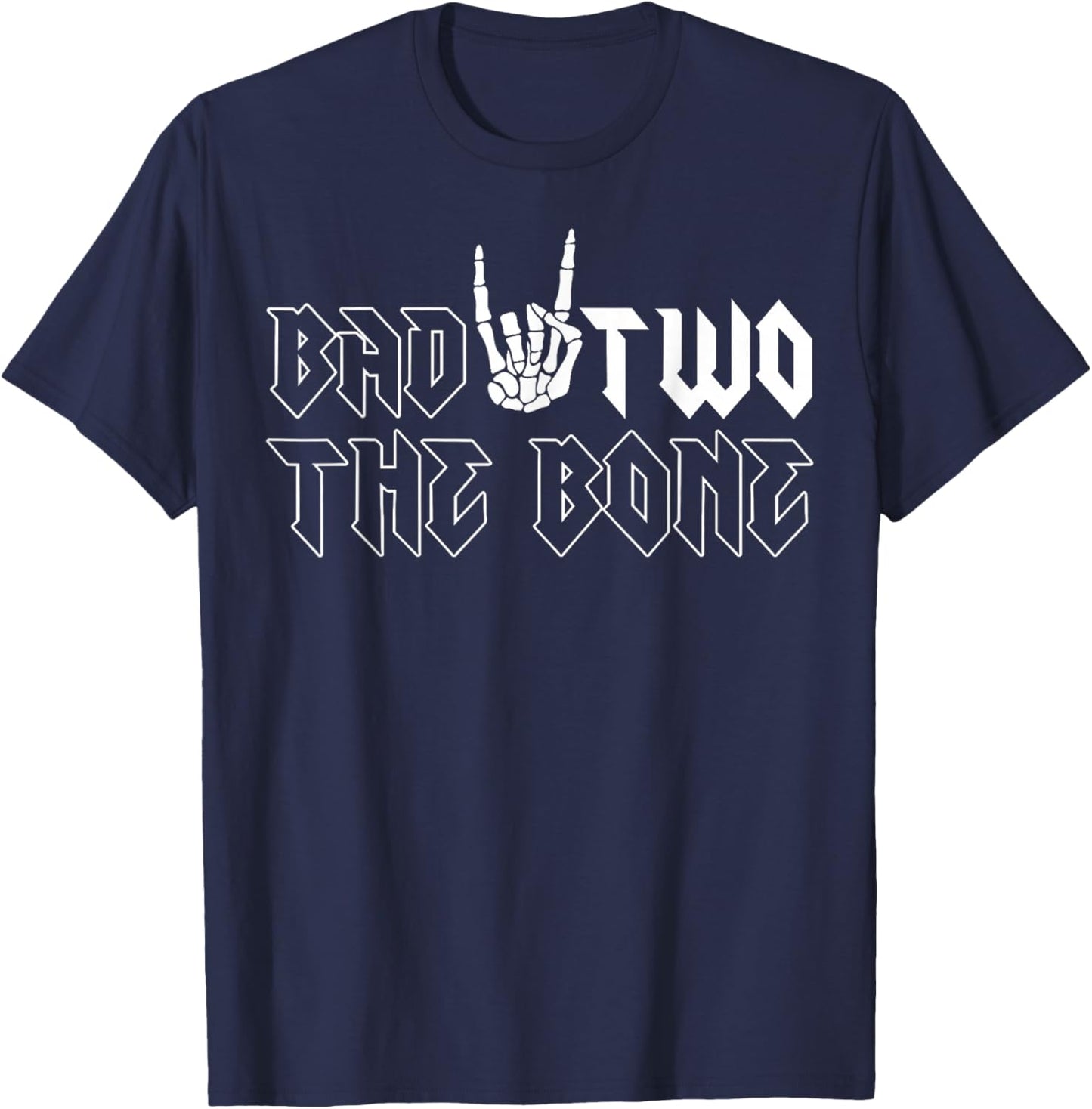 2nd Birthday Boy Shirt Bad Two The Bone 2 Years Old Party T-Shirt - T-Shirt | Navy