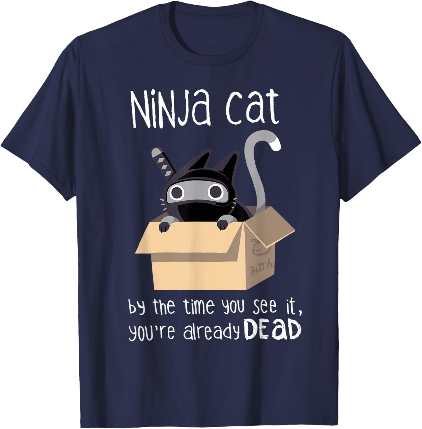 Cute Ninja Cat T-Shirt - T-Shirt | Navy