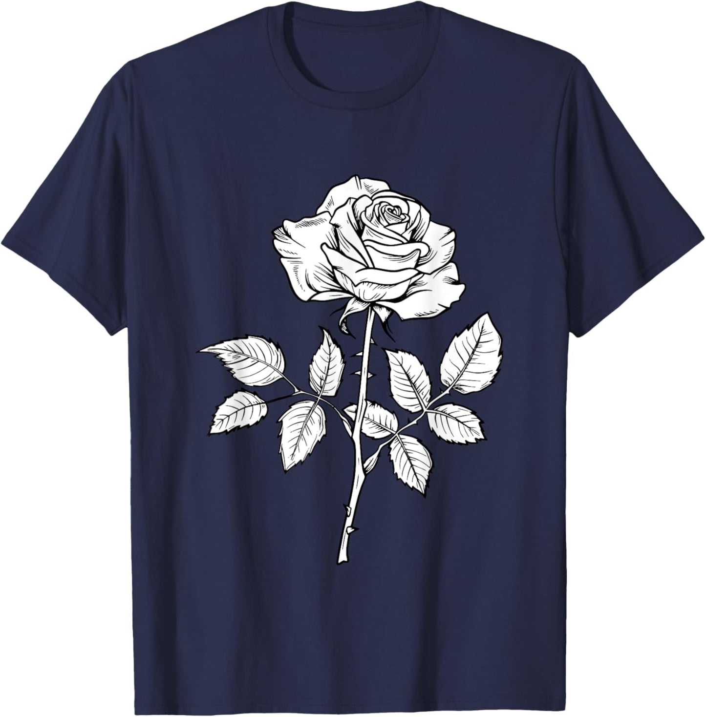 White Rose Graphic T-Shirt - T-Shirt | Navy