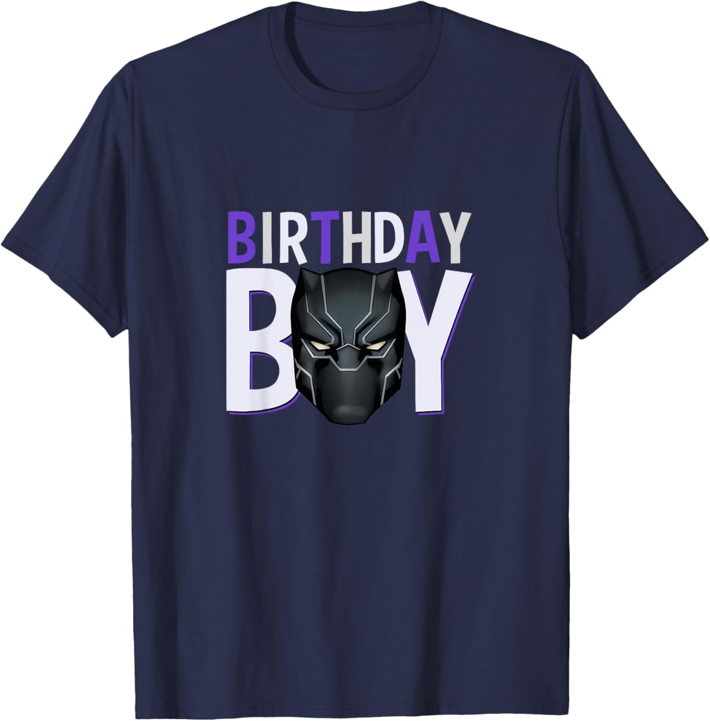 Kids Marvel Avengers Classic Black Panther Super Birthday Boy T-Shirt - T-Shirt | Navy