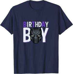 Kids Marvel Avengers Classic Black Panther Super Birthday Boy T-Shirt - T-Shirt | Navy