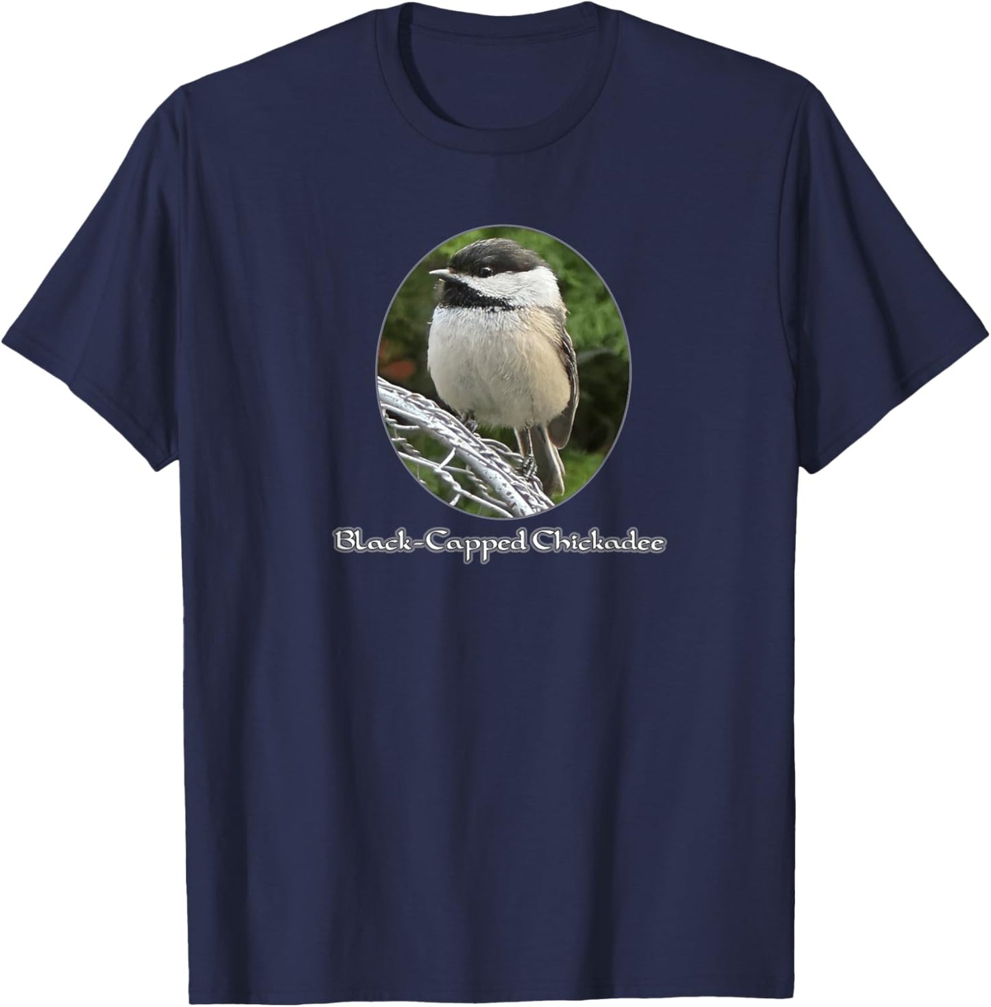 Black Capped Chickadee T-Shirt - T-Shirt | Navy
